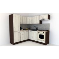 Bucatarie de Colt GENA NEW 9 ST. 190-200, Cu Corp de Cuptor, Wenge / Decor K001
